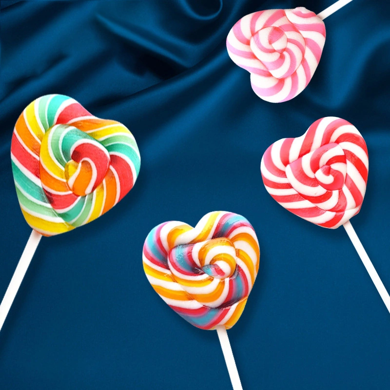 Customization Fruity Lollipop Valentines′ S Day Heart Shaped Candy