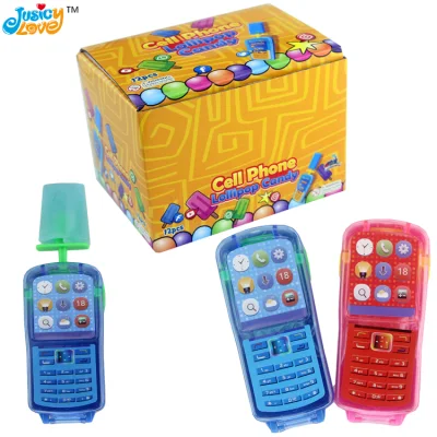 Caramelle lecca-lecca caramelle dure personalizzate a forma di telefono cellulare di vendita calda