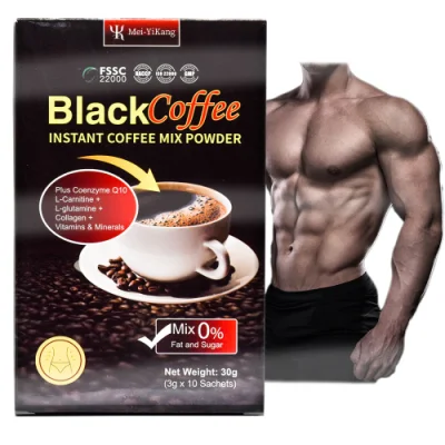 Polvere di miscela di caffè solubile OEM Black Coffee.  Mantenersi in forma e favorire il metabolismo